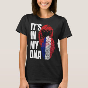 Camiseta Mistura Albanesa e Francesa DNA Bandeira Herança