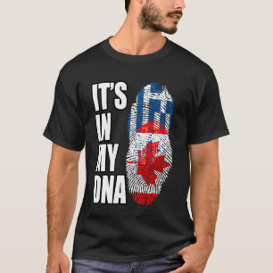 Camiseta Mistura Canadense e Grega DNA Bandeira Herança