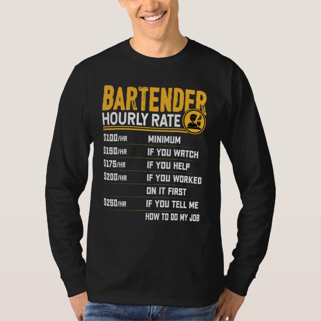 Camiseta Mistura de Barman com Barman com Taxa Horária (Frente)