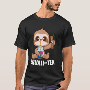 Camiseta Mistura de chá de bolhas de preguiça pansexual Equ