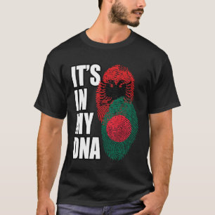 Camiseta Mistura de DNA Albanês e Bengali Bandeira Herança