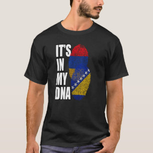 Camiseta Mistura de DNA Bósnio e Armênio Bandeira Herança