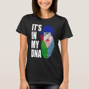 Camiseta Mistura de DNA Haitiano e Djibutiano Bandeira Hera