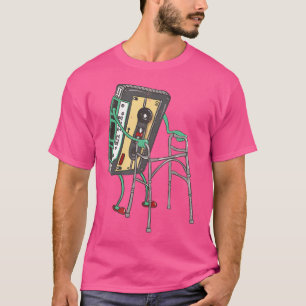 Camiseta Mistura de fita de fita de fita com retro engraçad