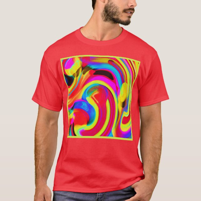 Camiseta Mistura de Matizes de Cores Vibrantes de Quebra (Frente)