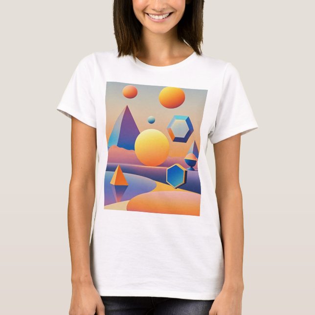 Camiseta Mistura harmônica de texturas, gradientes (Frente)