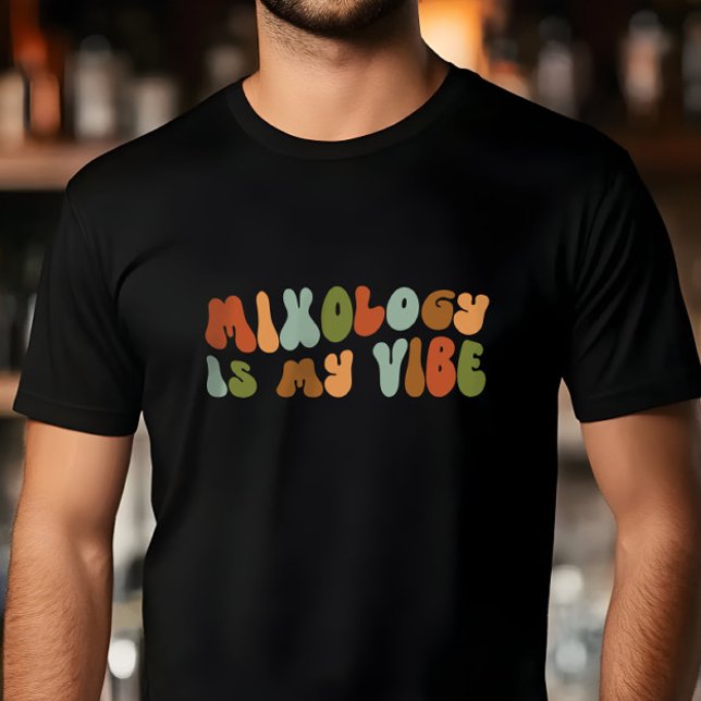 Camiseta Mistura Retro Groovy É Minha Visão, Mixologista (Criador carregado)