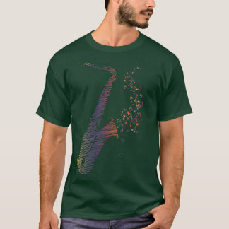 Camiseta Mistura Roxo de Arte Saxofone