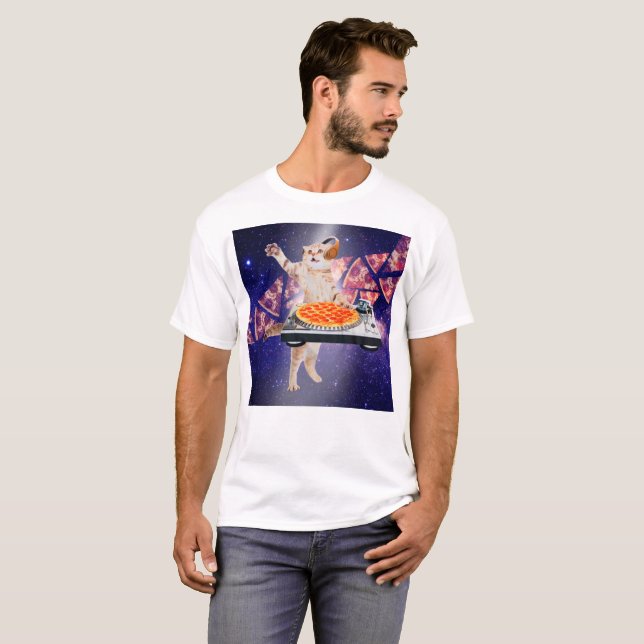 Camiseta Misturador de Gato de DJ (Frente Completa)