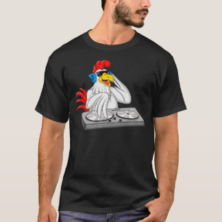 Camiseta Misturador de Música Animal do legal Chicken DJ Fu