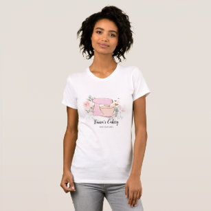 Camiseta Misturador de padaria para Cupcakes e doces Flor B