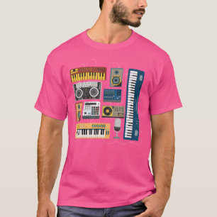 Camiseta Misturador Dj de Sintetizador Modular Músicos