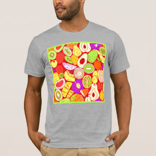 Camiseta Misturas Deslumbrantes de Padrões de Frutas. Compr