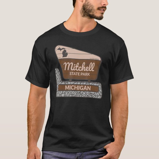 Camiseta Mitchell State Park Michigan MI Sinal de boas-vind (Frente)