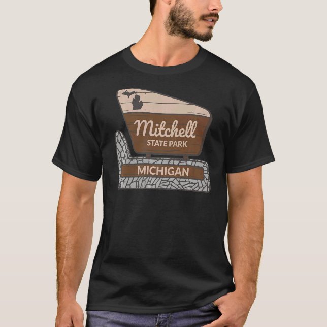 Camiseta Mitchell State Park Michigan MI Sinal de boas-vind (Frente)