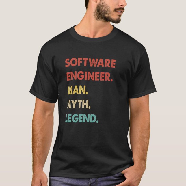 Camiseta Mito do Homem de Software do Engenheiro Legenda 1 (Frente)