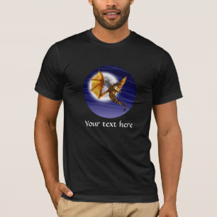 Camiseta Mito Fantástico do Dragão Dourado Céu Roxo