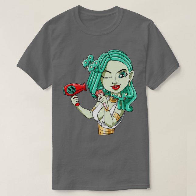Camiseta Mitologia do cabeleireiro engraçada amaldiçoamento (Frente do Design)