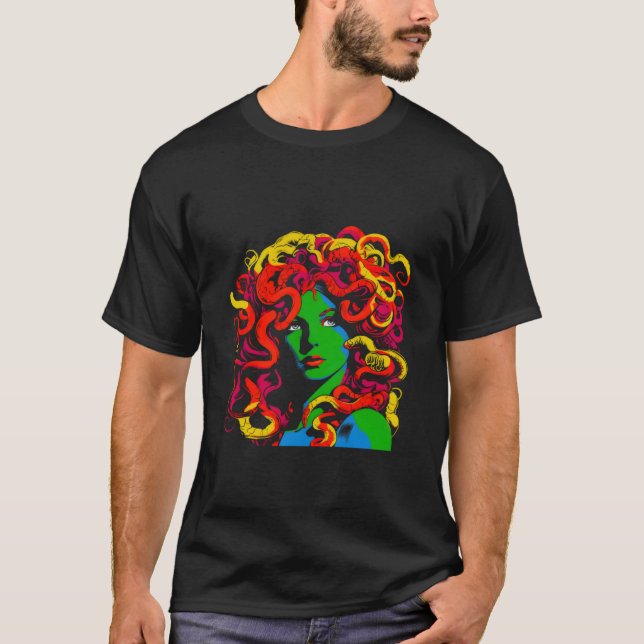 Camiseta Mitologia Grega Medusa Pop (Frente)