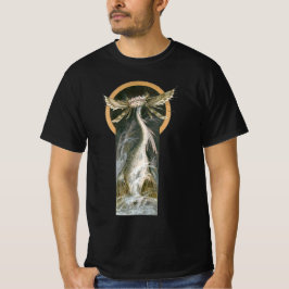 Camiseta Mitologia Vintage, Dragão Alado no Oceano