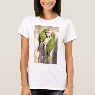 Camiseta Mitred Parakeet em posto de madeira