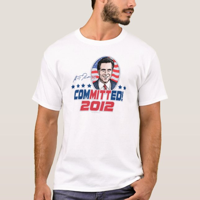 Camiseta Mitt Romney cometeu a engrenagem 2012 (Frente)