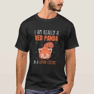 Camiseta Miúdas Meninas Panda Vermelha Eu sou realmente uma