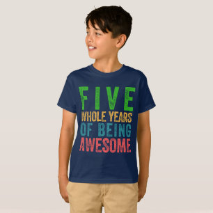 Camiseta Miúdo da festa de aniversário da criança de 5 a