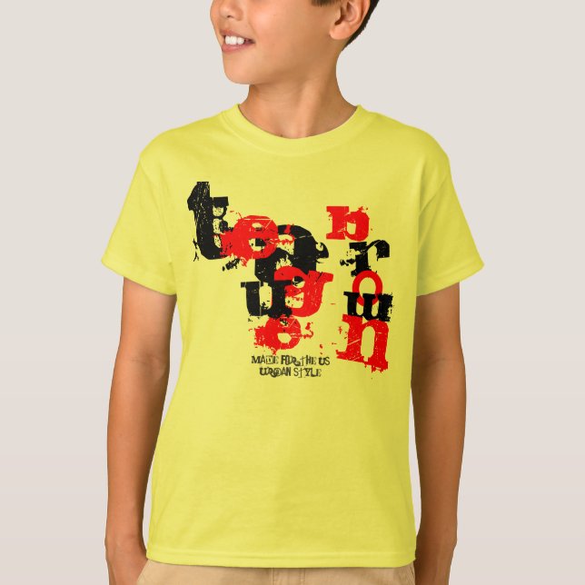 Camiseta miúdo urbano do estilo (Frente)