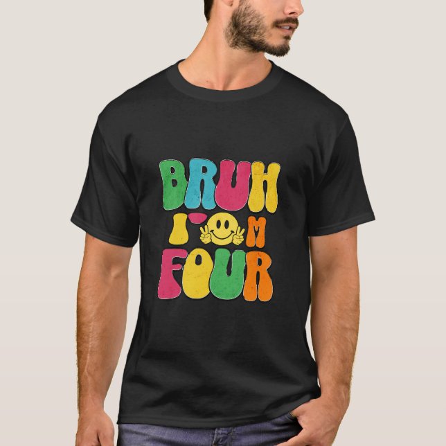 Camiseta Miúdos Bruh, tenho 4 anos Engraçado, 4 anos, camis (Frente)