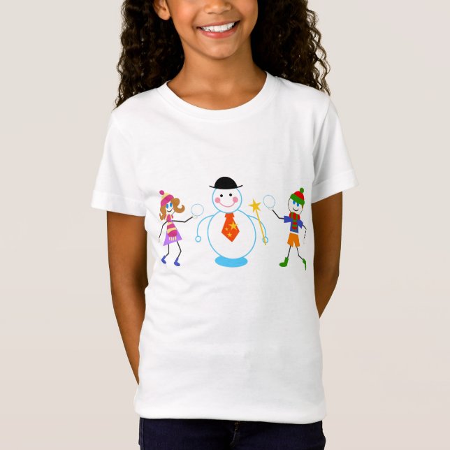 Camiseta Miúdos do boneco de neve (Frente)