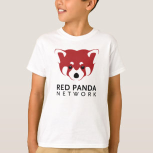 Camiseta Miúdos do T do logotipo da panda vermelha