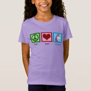 Camiseta Miúdos dos unicórnios do amor da paz
