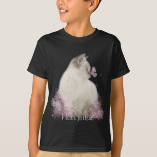 Camiseta miúdos eu amo o t-shirt dos gatinhos