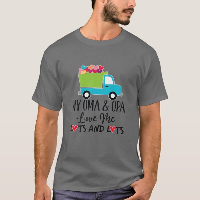 Camiseta Miúdos Minha Oma E Opa Ama-Me O Caminhão Do Avô (Frente)