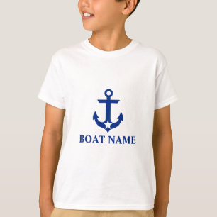 Camiseta Miúdos náuticos da estrela da âncora do nome do