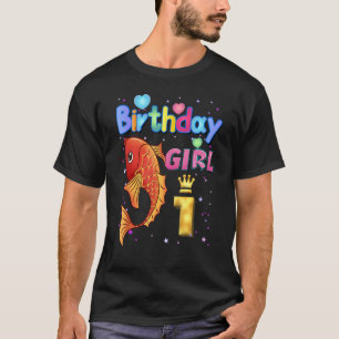 Camiseta Miúdos Peixes De 1 Anos É o meu Peixe de 1.º anive