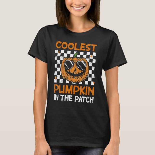 Camiseta Miúdos Pumpkin Mais Fresco No Patch Halloween Boys (Frente)