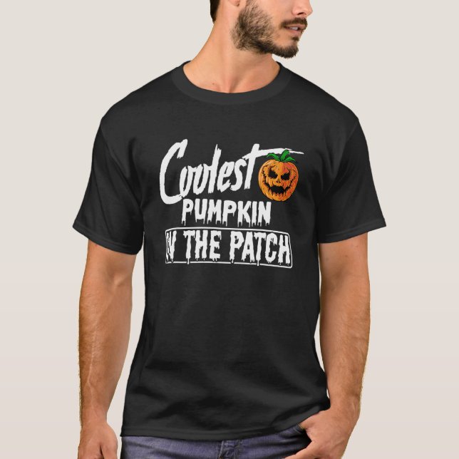 Camiseta Miúdos Pumpkin Mais Fresco No Patch Halloween Boys (Frente)