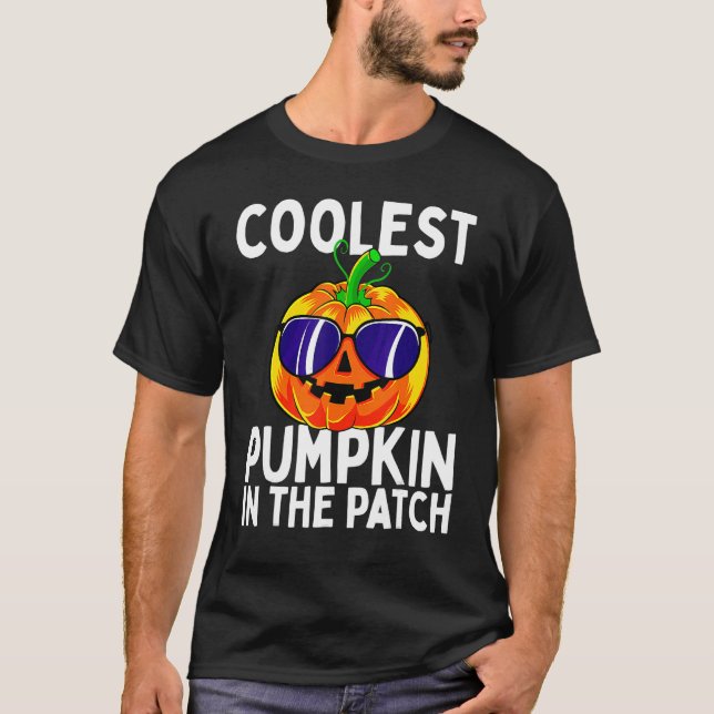 Camiseta Miúdos Pumpkin Mais Fresco No Patch Halloween Boys (Frente)