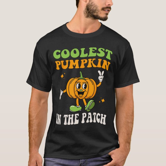 Camiseta Miúdos Pumpkin Mais Fresco No Patch Halloween Todd (Frente)