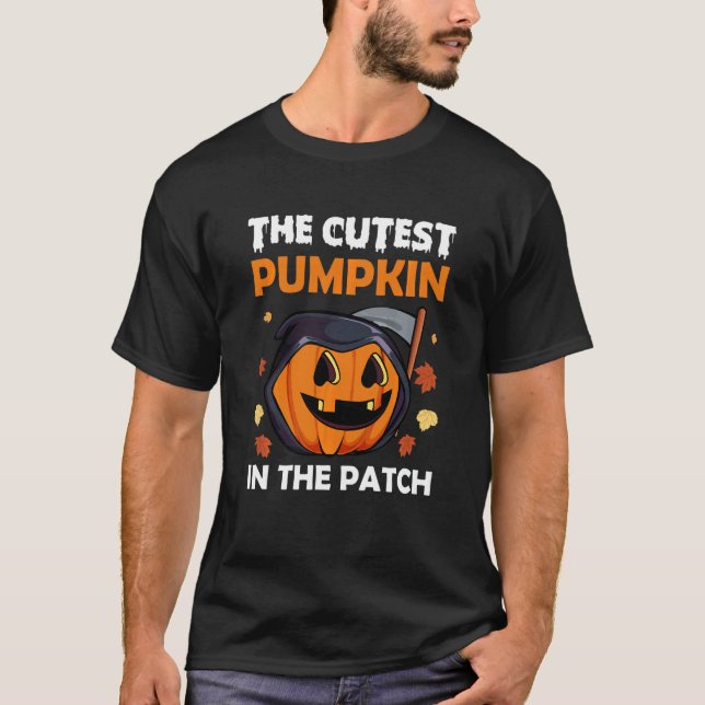 Camiseta Miúdos Pumpkin Mais Justo No Patch Da Coluna De Ha (Frente)