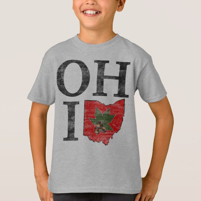 Camiseta Miúdos tipográficos da porca do Buckeye vermelho (Frente)