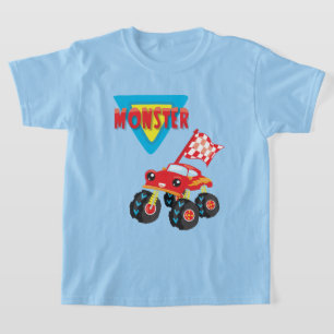 Camiseta Miúdos vermelhos do monster truck
