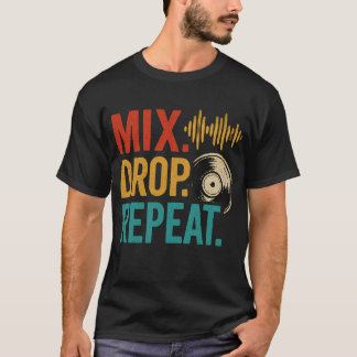 Camiseta Mix Drop Repeat DJ Music Graphic T-Shirt