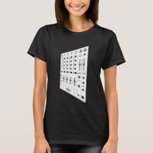 Camiseta Mixer DJ Knox Sintesizadores de Jockey de Disco M