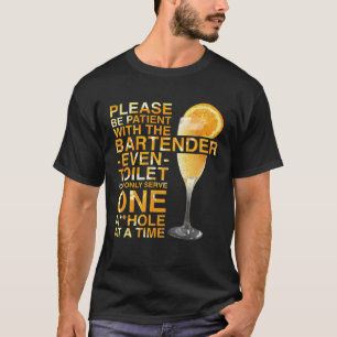Camiseta Mixólogo Do Bartender Por Favor Esteja Paciente Co
