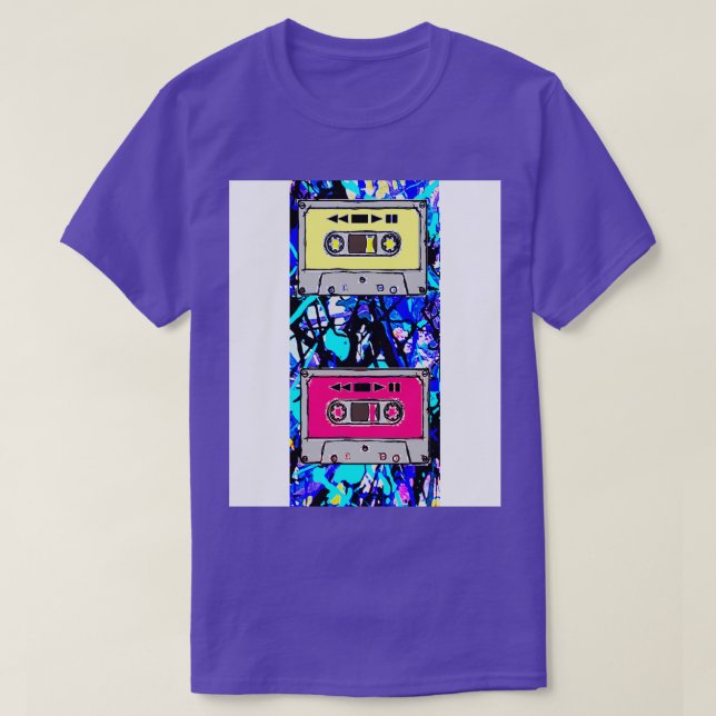 Camiseta Mixtape de fita cassete (Frente do Design)