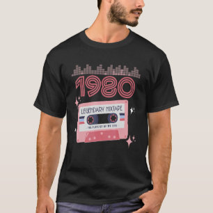 Camiseta Mixtape Vintage Birthday 1980 Cassette Tape Retro