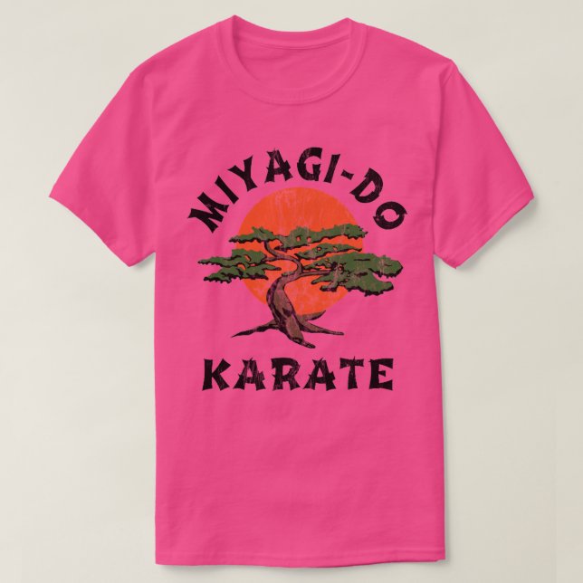 Camiseta Miyagi Do Karate angustiado (Frente do Design)